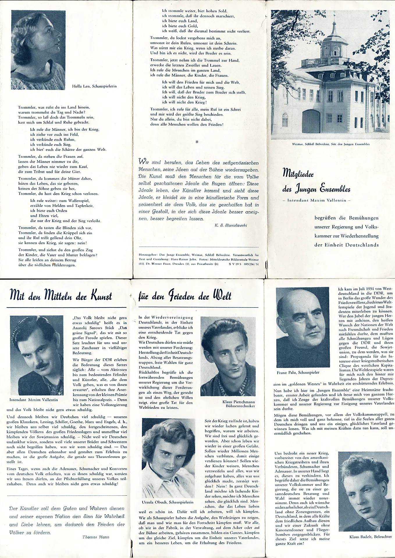 Mitglieder des Jungen Ensembles - Das Junge Ensemble Weimar Mitglieder des Jungen Ensembles - Das Junge Ensemble Weimar